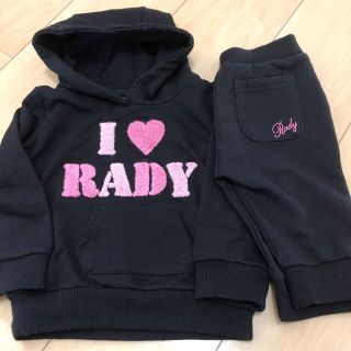 レディー(Rady)のちびrady 90センチ　xs セットアップ　アイラブレディ(パンツ/スパッツ)