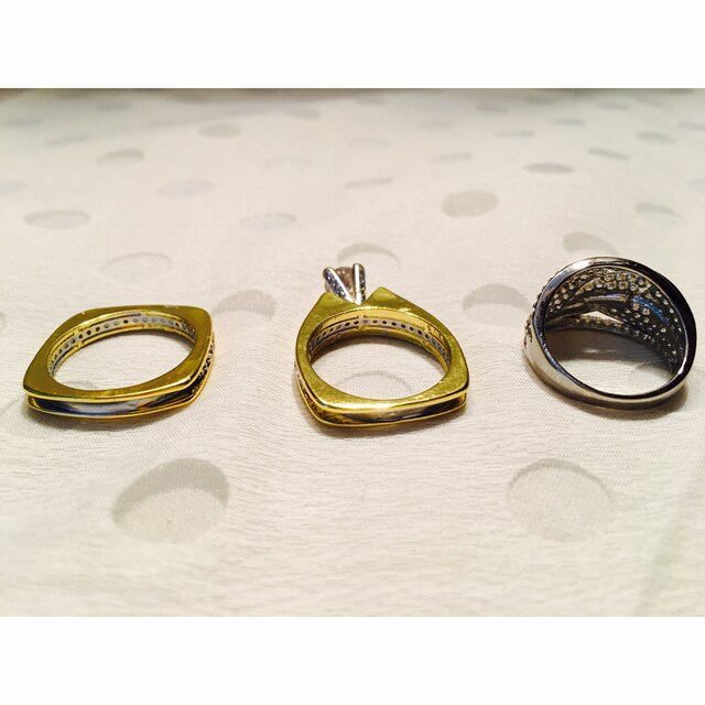 指輪キラキラ　15号　3個 レディースのアクセサリー(リング(指輪))の商品写真