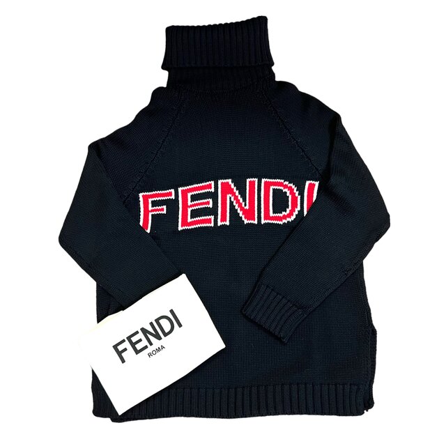 フェンディ ロゴ タートルネック ニット レディース ブラック FENDI