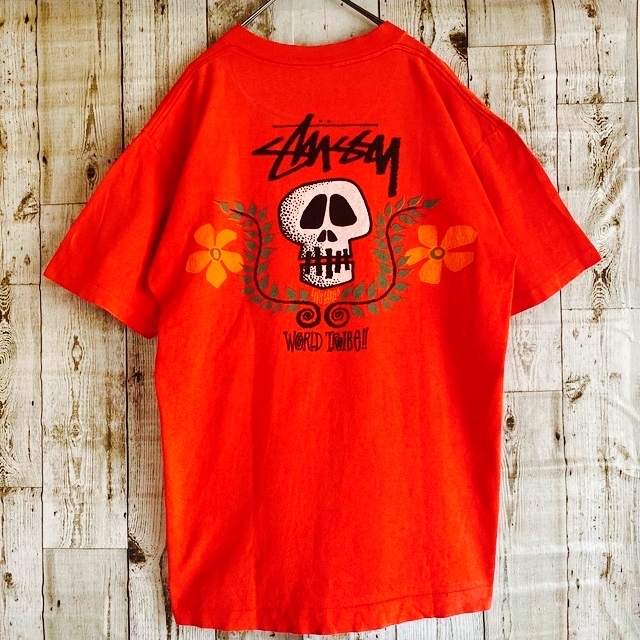 OLD stussy オールドステューシー スカルフラワー 80s Tシャツ OLD stussy オールドステューシー スカルフラワー 80s Tシャツ