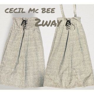 セシルマクビー(CECIL McBEE)のサスペンダーロングスカート 2way セーター無料セット ロングスカート(ロングスカート)