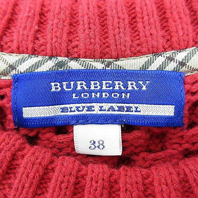 BURBERRY BLUE LABEL(バーバリーブルーレーベル)のバーバリーブルーレーベル ニット セーター 長袖 クルーネック 38 赤 レディースのトップス(ニット/セーター)の商品写真