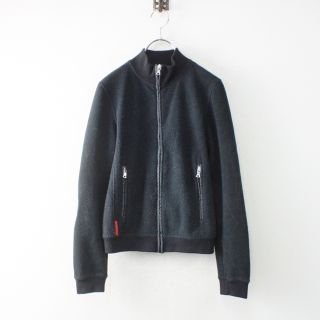 PRADA SPORTS プラダ スポーツ エルボーパッチ付き ジップアップ フリースジャケット XS/ブラック ハオリ【2400013030977】(その他)