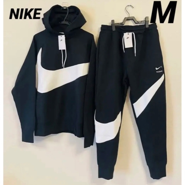 NIKE - ナイキ テックフリース セットアップ パーカー パンツ 黒 白 Mサイズの通販 by body's shop ️セール ️