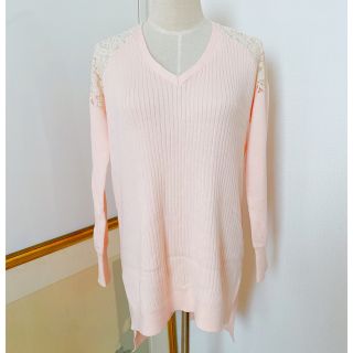 トーナル(TONAL)の☆未使用☆TONAL☆コットン混ニット☆レース　ドロップショルダー(ニット/セーター)