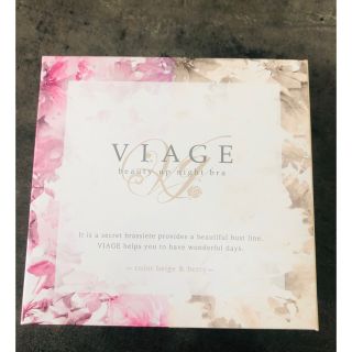 ヴィアージュ(VIAGE)のVIAGE ナイトブラ　ベージュ×ベリー　 L L(ブラ)