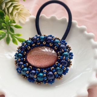 ヘアゴム ビーズ刺繍　3点おまとめ(ヘアアクセサリー)