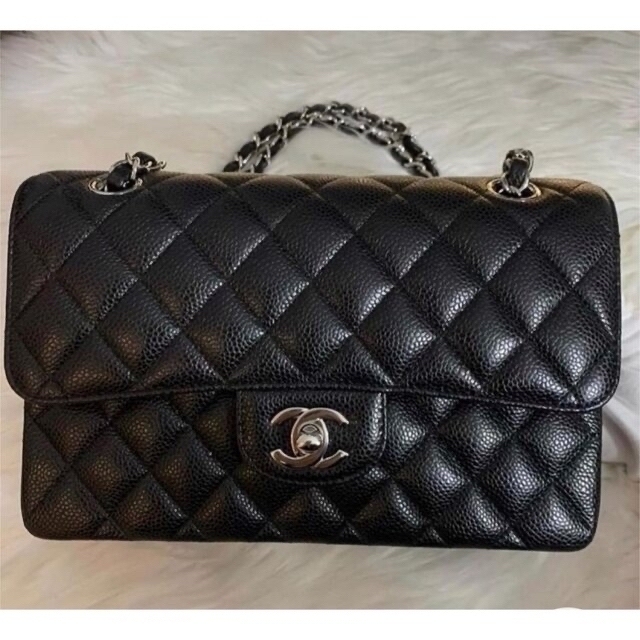 新品CHANEL マトラッセ　キャビアスキン　ダブルフラップ