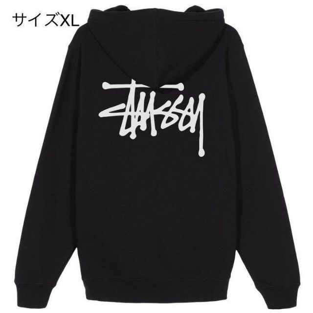 【新品】stussy スウェットパーカー　サイズXL ブラック　ベーシック