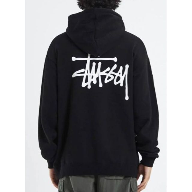 STUSSY(ステューシー)の【新品】stussy スウェットパーカー　サイズXL ブラック　ベーシック メンズのトップス(パーカー)の商品写真