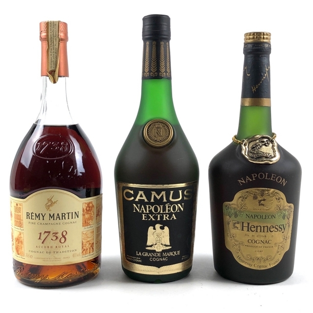 バイセルブランデーセット3本 REMY MARTIN CAMUS Hennessy コニャック