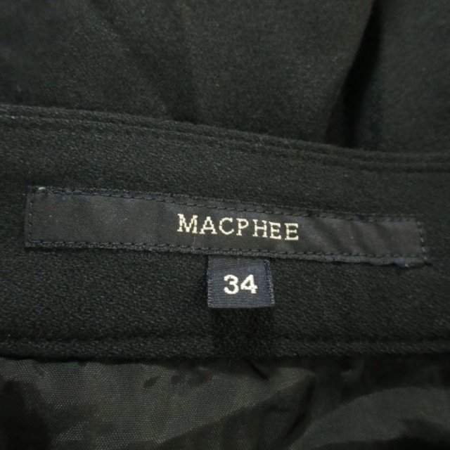 MACPHEE(マカフィー)のマカフィー スカート フレア ミニ ウール混 サイドベルト 34 黒 ブラック レディースのスカート(ミニスカート)の商品写真