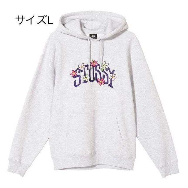 【新品】stussy スウェットパーカー　サイズL グレーメンズ