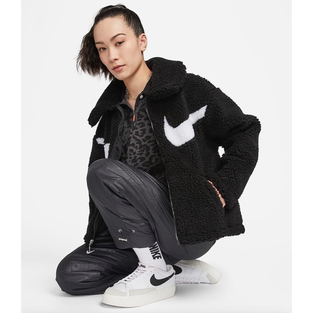 ☆希少☆ ナイキ ダブルビッグスウッシュ ボアジャケット レディース L ☆希少☆ ナイキ ダブルビッグスウッシュ ボアジャケット レディース L