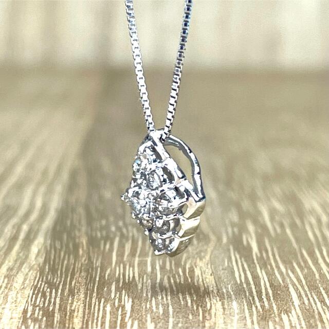 可愛い!Pt900 k18WG ダイヤ ネックレス 2.26g M1039-