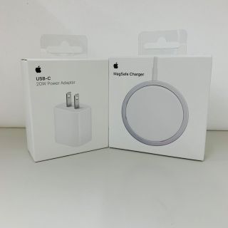 アップル(Apple)の新品 純正品MagSafe Charger MHXH3AM/A+アダプター20W(その他)