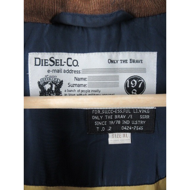 DIESEL(ディーゼル)のDIESEL ディーゼル 中綿 ジャケット Size XL メンズのジャケット/アウター(ブルゾン)の商品写真
