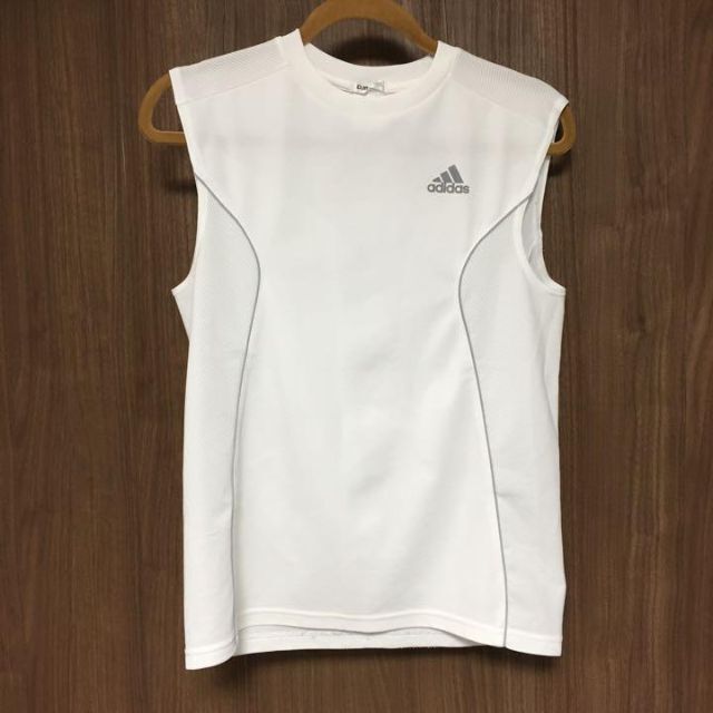 adidas(アディダス)のadidas アディダス　カットソー　タンクトップ  メンズ　S 白　メッシュ スポーツ/アウトドアのテニス(ウェア)の商品写真