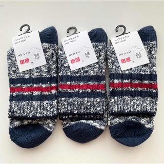 ユニクロ(UNIQLO)のユニクロ　ハーフソックス　ネイビー　3点(ソックス)