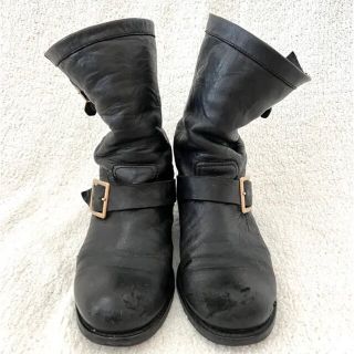 ジミーチュウ(JIMMY CHOO)のジミーチュウ  バイカーブーツ 35.5 黒(ブーツ)