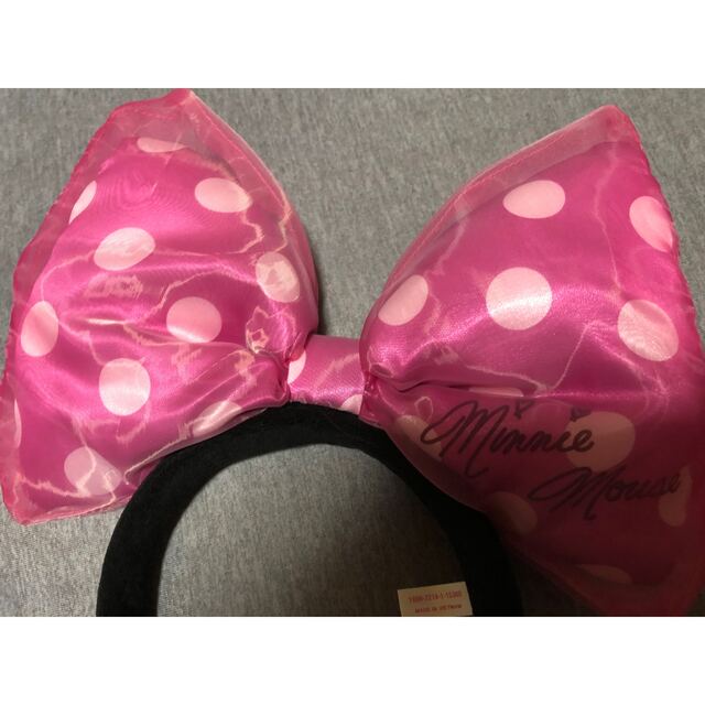 Disney(ディズニー)のディズニー カチューシャ リボン ピンク ミニーマウス レディースのヘアアクセサリー(カチューシャ)の商品写真