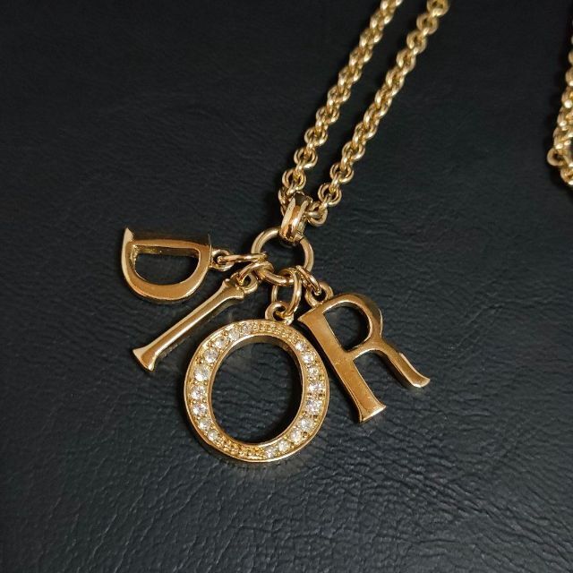 DIOR ディオール ネックレス ロゴ ヴィンテージ ゴールド brad-stone.com