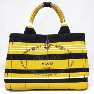 プラダ(PRADA)のPRADA プラダ カナパ　ボーダー 2WAY トート バッグ　B2439B(ハンドバッグ)