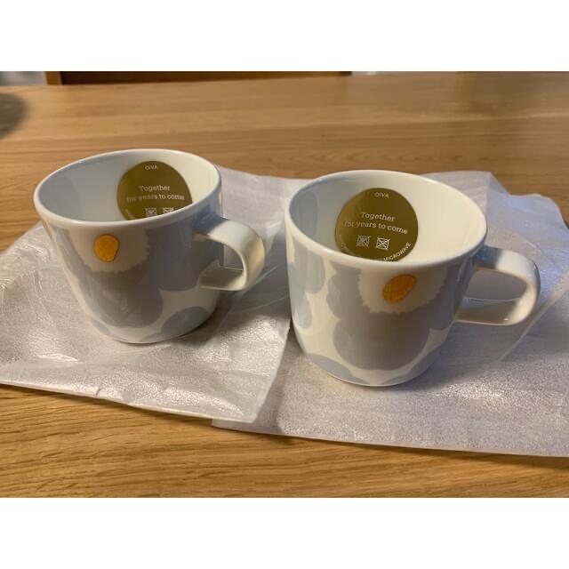 【新品未使用2個セット】marimekkoコーヒーカップ　アイシーグレー