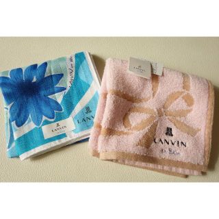 ランバンオンブルー(LANVIN en Bleu)の新品 LANVIN ランバンオンブルー ハンカチ＆タオルハンカチ2枚セット(ハンカチ)