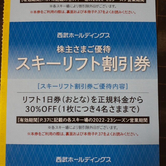 Prince(プリンス)の10枚セット★西武株主優待★スキーリフト割引券 チケットの施設利用券(スキー場)の商品写真