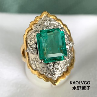 水野 薫子  KAOLVCO 指輪 エメラルド 5.45 ダイヤ 0.3 K18(リング(指輪))