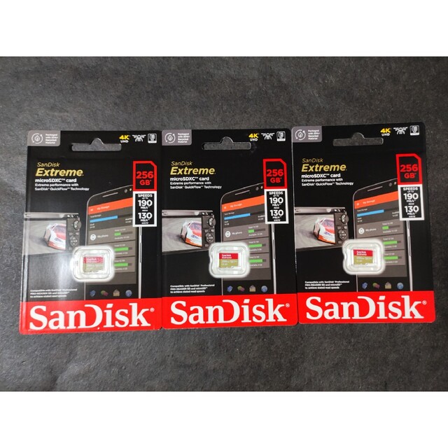 【未使用品】SanDisk 256GB Extreme SDXCカード 4枚