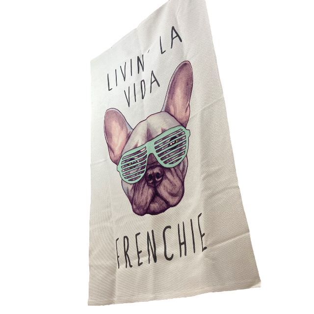 Society6(ソサエティシックス)のラグマット 約94cm × 約150cm French bulldog インテリア/住まい/日用品のラグ/カーペット/マット(ラグ)の商品写真