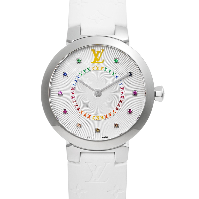 熱い販売 スリム タンブール - VUITTON LOUIS PM 腕時計 レディース 中古品 Ref.QA158Z 日本限定 レインボー 腕時計