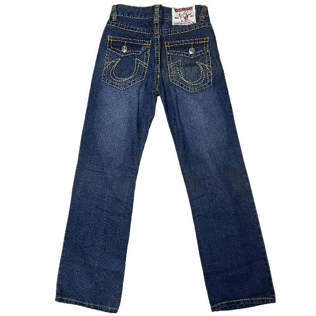 True Religion(トゥルーレリジョン)のトゥルーレリジョン 蹄ロゴポケット イエローライン デニムパンツ W34 メンズのパンツ(デニム/ジーンズ)の商品写真