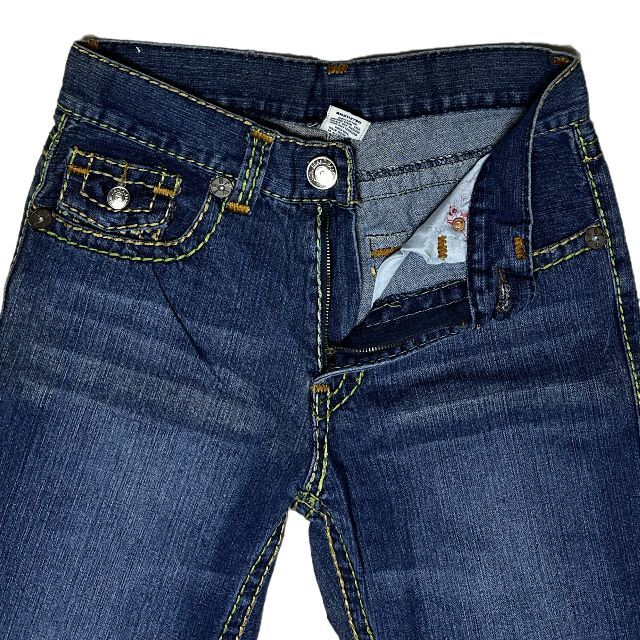 True Religion(トゥルーレリジョン)のトゥルーレリジョン 蹄ロゴポケット イエローライン デニムパンツ W34 メンズのパンツ(デニム/ジーンズ)の商品写真