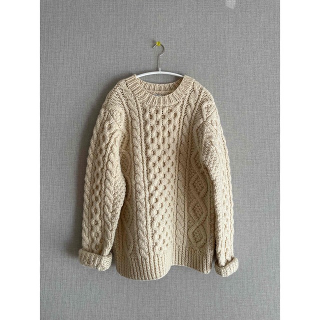 週末お値下げ【fisherman】オフホワイト フィッシャーマン 手編み