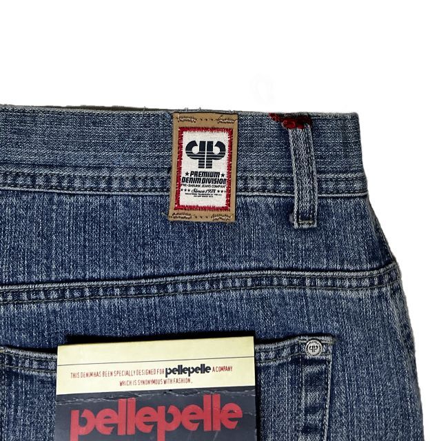 PELLE PELLE(ペレペレ)のペレペレ Baggy ブランドロゴデザイン バギー デニムパンツ W38×34 メンズのパンツ(デニム/ジーンズ)の商品写真