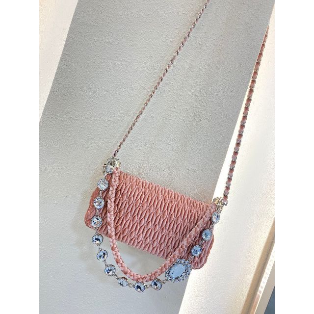 アウトレット 美品 miu miu クリスタルビジューネックレス