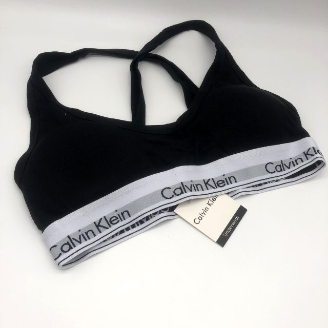 ck Calvin Klein(シーケーカルバンクライン)のカルバンクライン　レディース 上下セット　下着　クロスブラ　Sサイズ　黒 レディースの下着/アンダーウェア(ブラ&ショーツセット)の商品写真