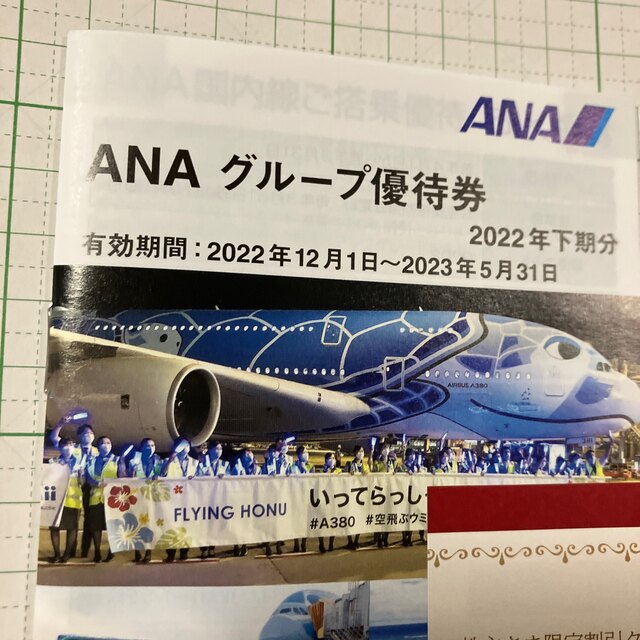 JAL(日本航空)(ジャル(ニホンコウクウ))の日本航空株主優待券1枚　優待冊子　クーポン券　と　ANAグループ優待券 チケットの優待券/割引券(その他)の商品写真