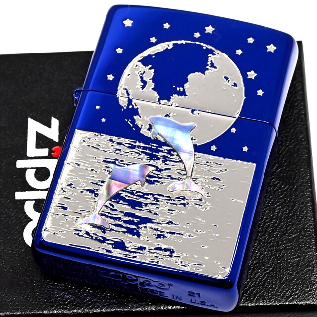 国内外の人気集結！ ZIPPO ドルフィン プラネット シェル イオンブルー