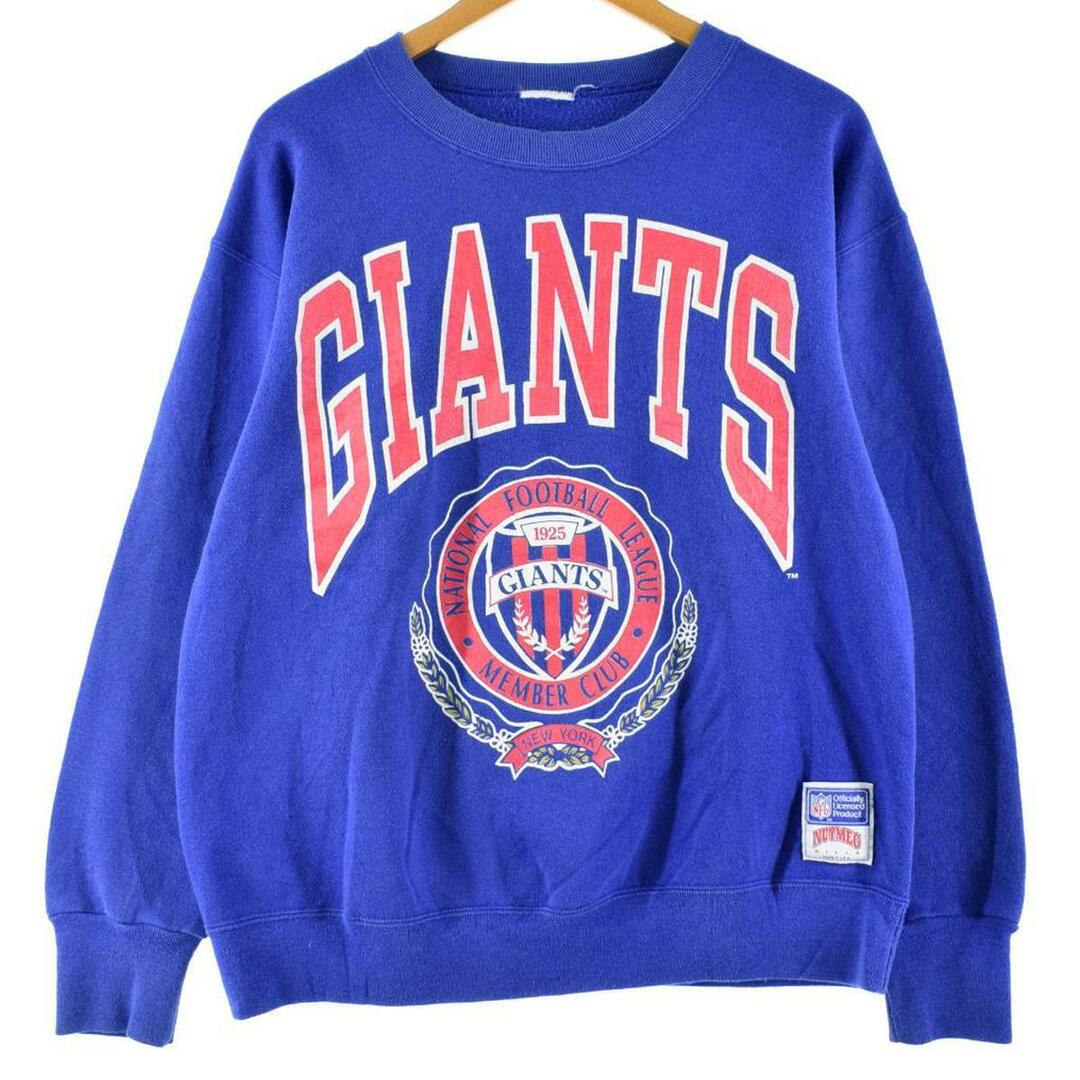 NUTMEG NFL NEWYORK GIANTS ニューヨークジャイアンツ プリントスウェットシャツ トレーナー USA製 メンズL /eaa289662