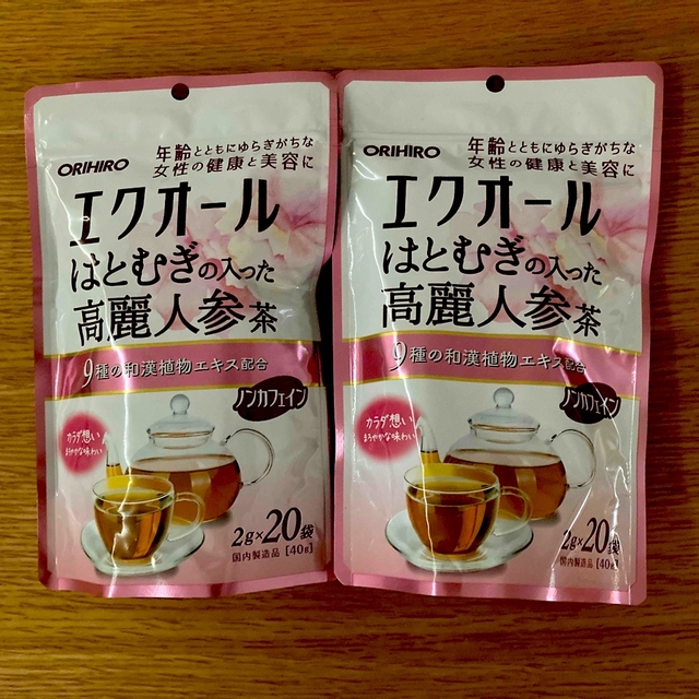 オリヒロ エクオール はとむぎの入った高麗人参茶 20袋×2パック - 健康食品