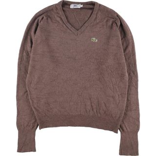 ラコステ(LACOSTE)の古着 80年代 ラコステ LACOSTE IZOD Vネック コットンニットセーター メンズM ヴィンテージ /eaa296480(ニット/セーター)