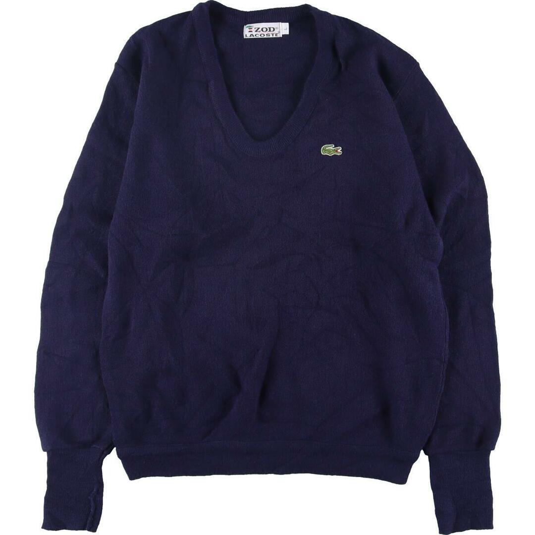 70年代 ラコステ LACOSTE IZOD Vネック アクリルニットセーター メンズM ヴィンテージ /eaa296469