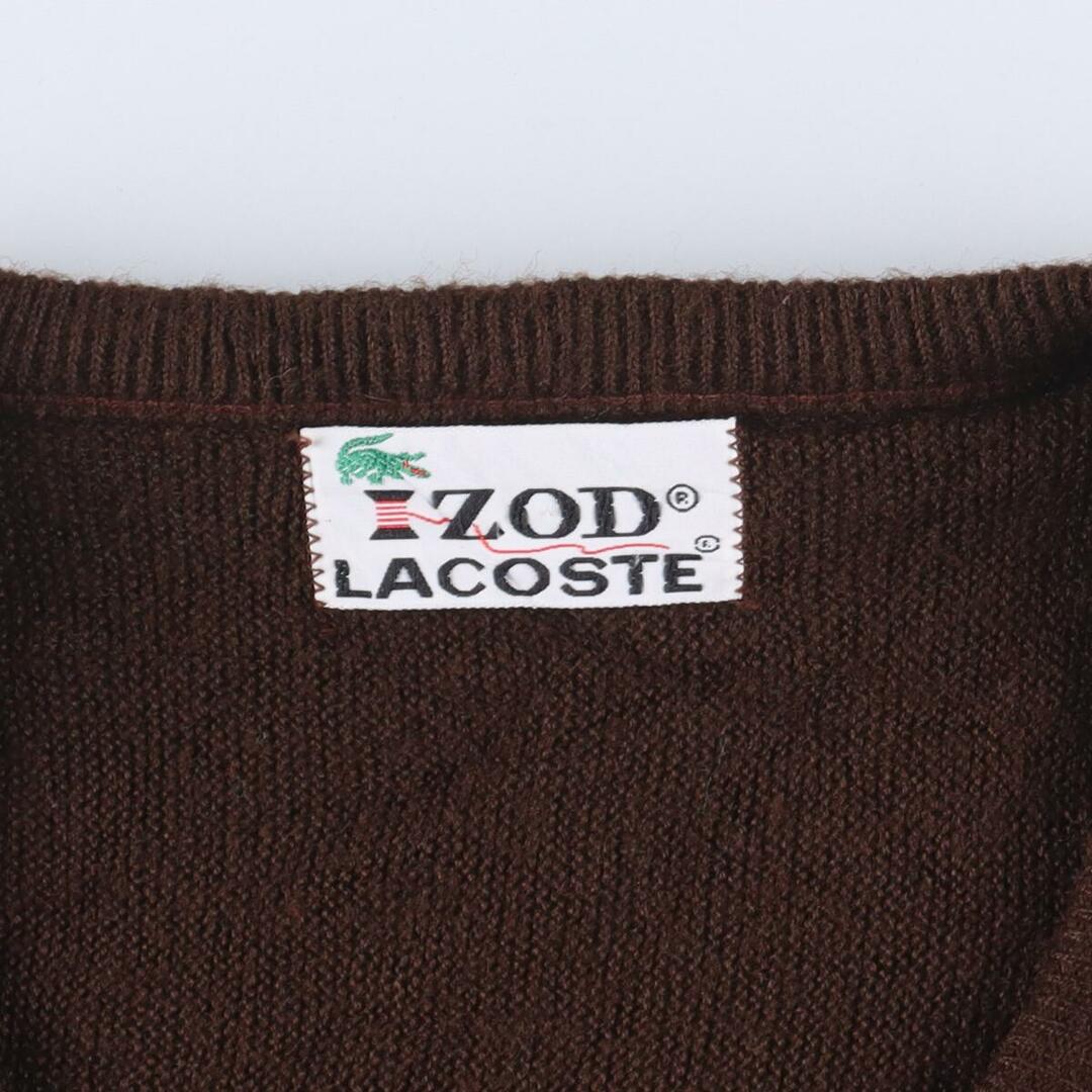 70年代 ラコステ LACOSTE IZOD Vネック アクリルニットセーター メンズL ヴィンテージ /eaa296477