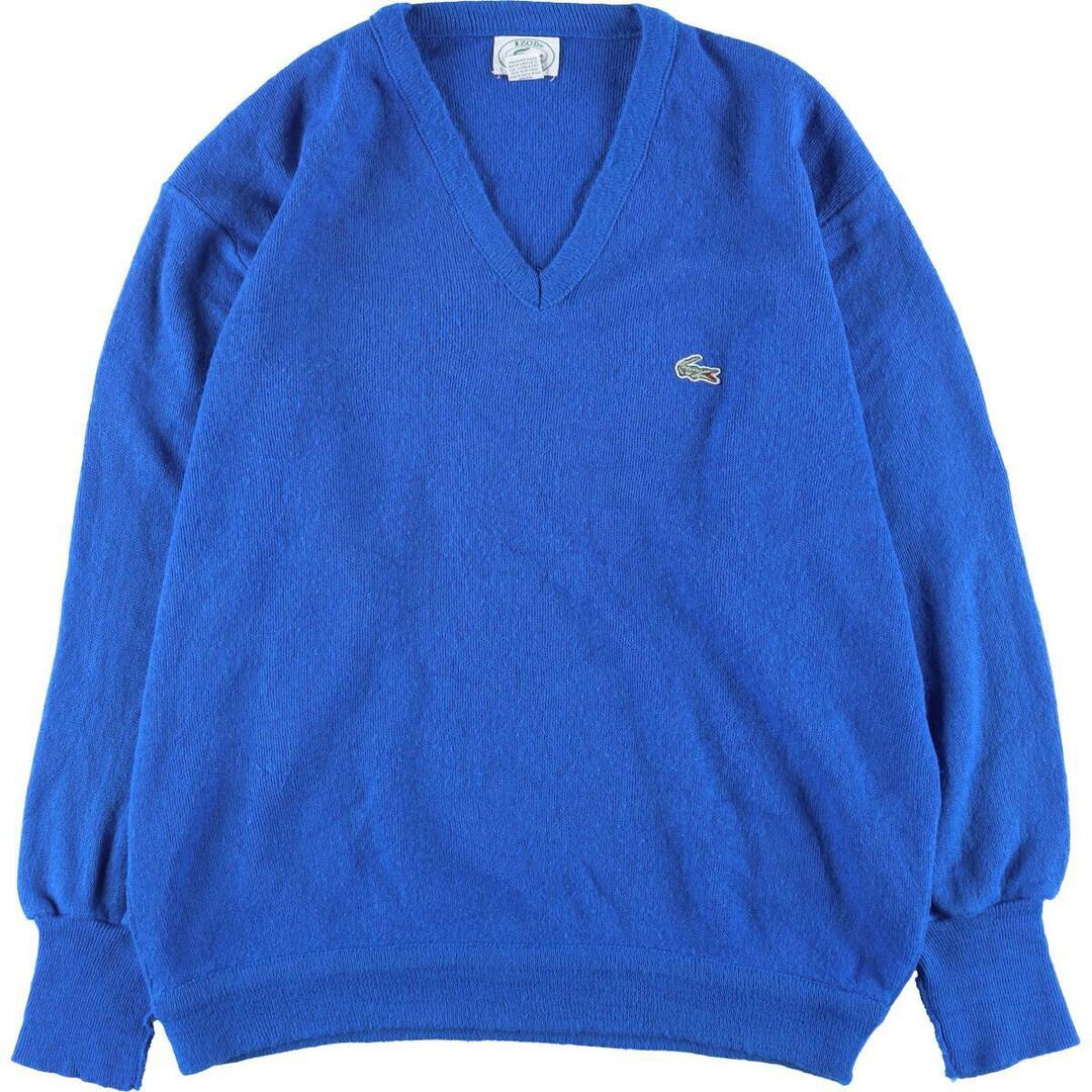 80年代 ラコステ LACOSTE IZOD Vネック アクリルニットセーター USA製 メンズXL ヴィンテージ /eaa296466