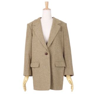 マックスマーラ(Max Mara)のマックスマーラ Max Mara ジャケット テーラードジャケット ウール ツイード 無地 アウター レディース 36(S相当) カーキ(テーラードジャケット)