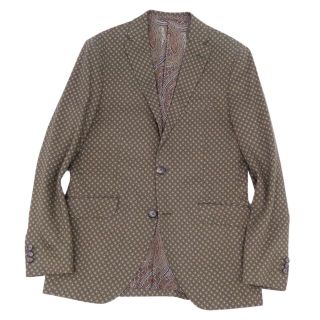 エトロ(ETRO)の未使用 エトロ ETRO SUPERLEGGERA ジャケット テーラード 総柄 リネン アウター メンズ イタリア製 48(M相当) カーキ(テーラードジャケット)